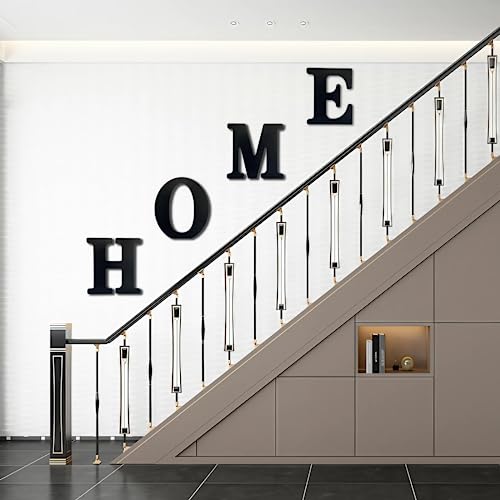 AOCEAN 8 inch Black Wood Letters Unfinished Wood Letters for Halloween Decorative Standing Letters Slices Sign Board Decoration for Craft Home Party Projects (H) - Image 3