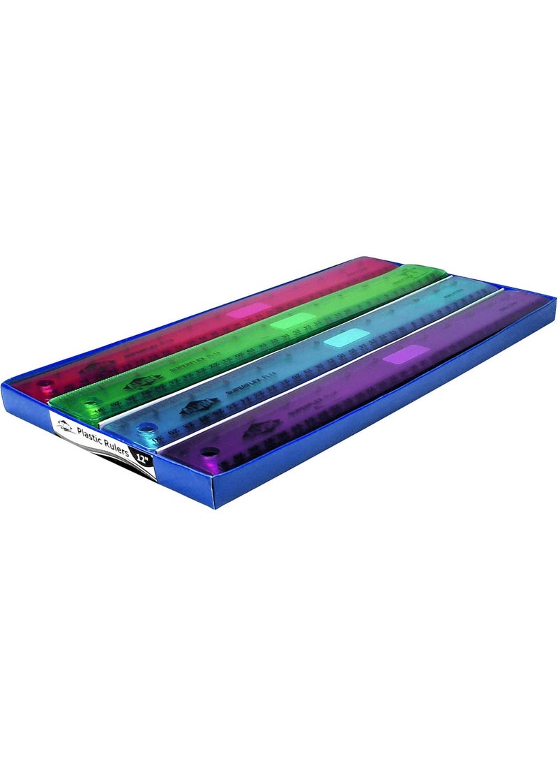 Alvin Alvin FL14D Plastic Superflex Rulers Display Assortment Flexible and Virtually Indestructible  12 Inches 28 Assorted Colors 