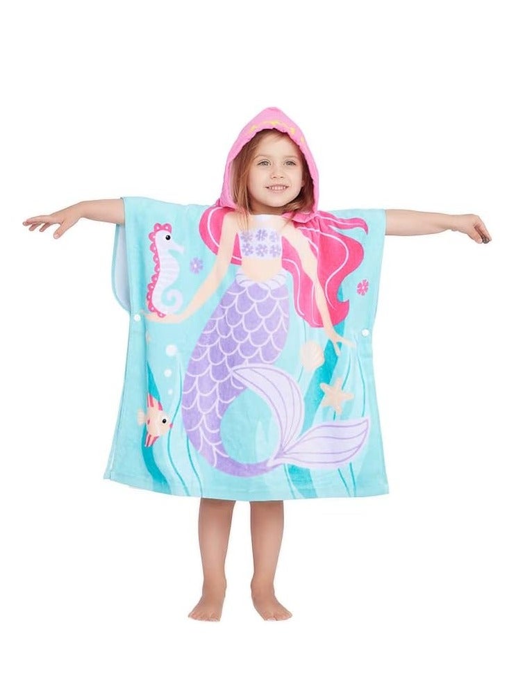 ميكسد منشفة مقنعين من القطن 100 ٪ للأطفال الصغار 2-6 سنوات بويز فتيات الأطفال حمامات حمام بركة شاطئ شاطئ ناع - Image 2