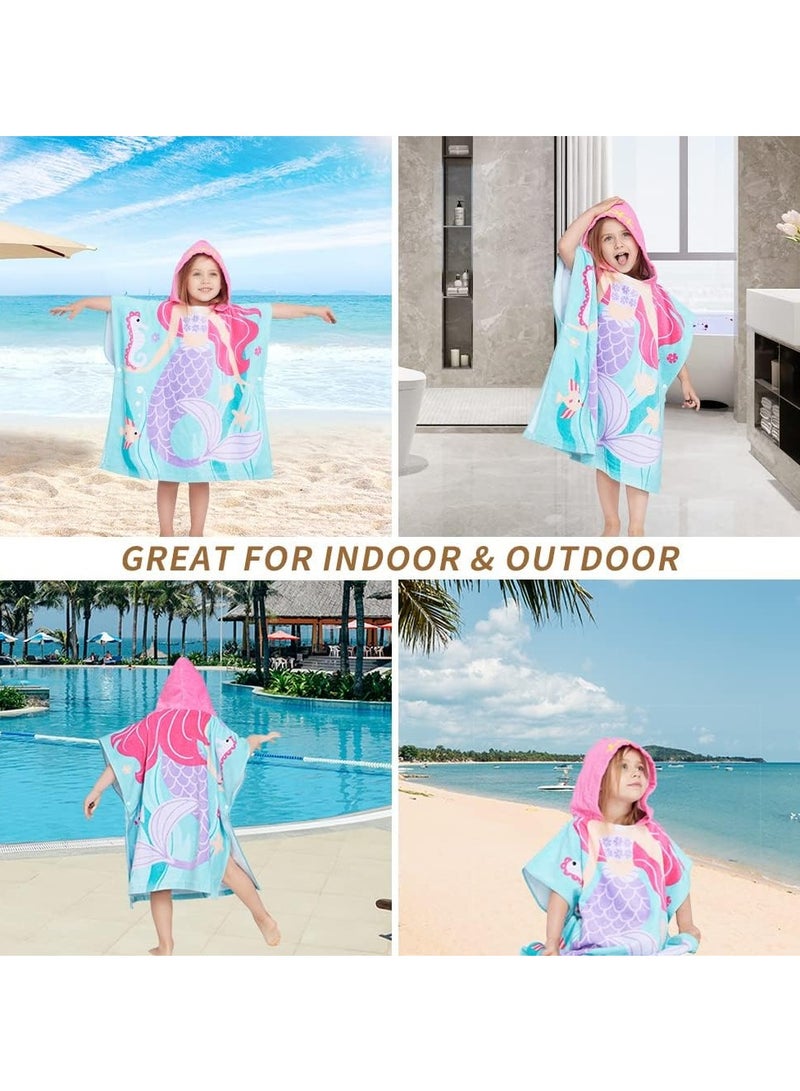 ميكسد منشفة مقنعين من القطن 100 ٪ للأطفال الصغار 2-6 سنوات بويز فتيات الأطفال حمامات حمام بركة شاطئ شاطئ ناع - Image 5