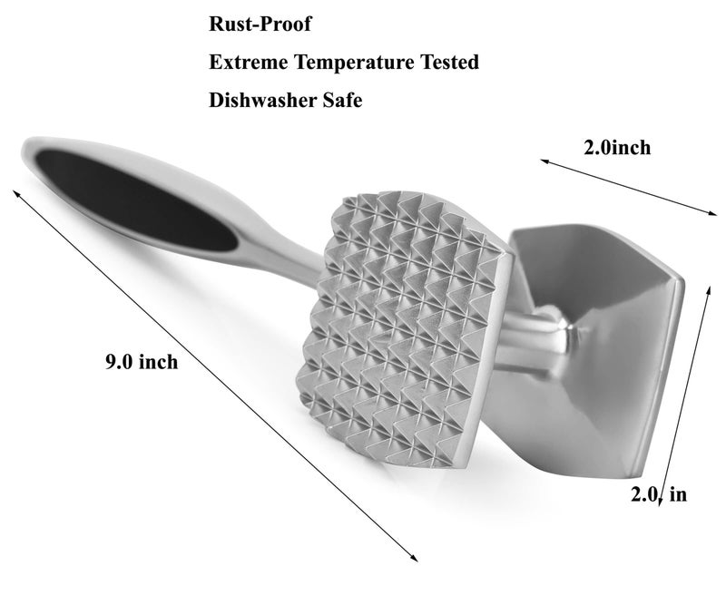 AOWOTO Meat Tenderizer Meat Hammer Mallet Tool Pounder For Tenderizing Steak Beef And Poultry. With Rubber Comfort Grip Handle.Dishwasher Easy - Image 2