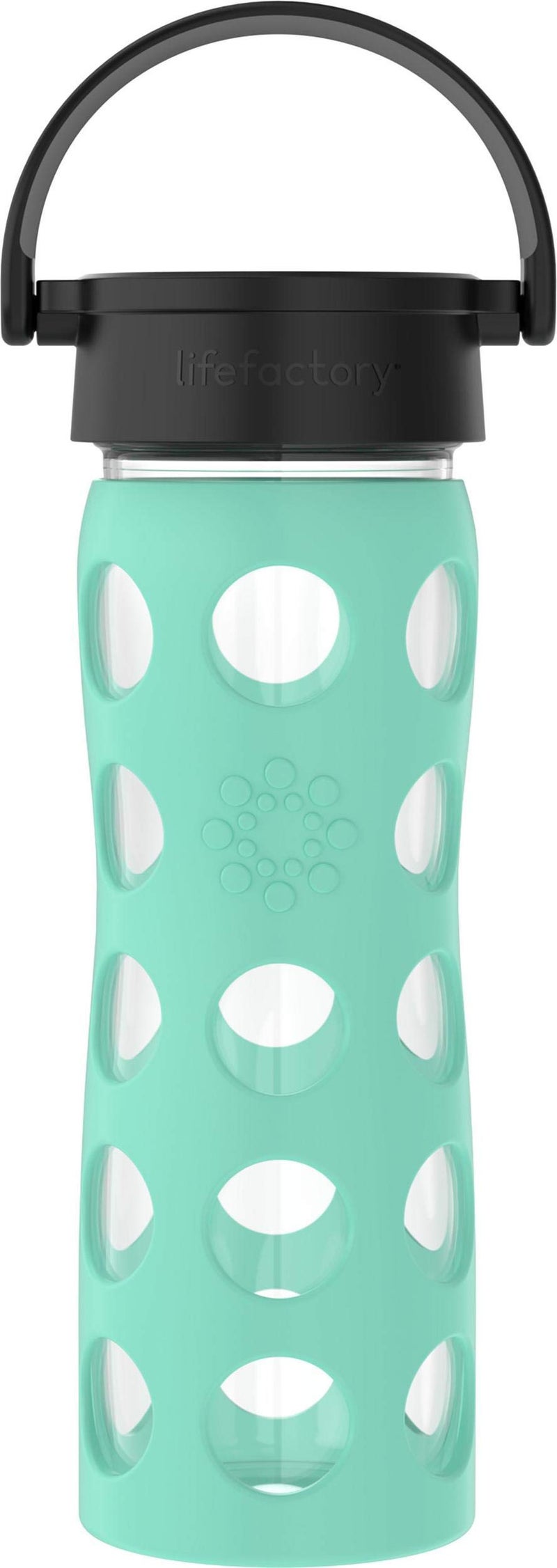 Lifefactory 16Ounce BPAFree Glass Water Bottle with Classic Cap and Protective Silicone Sleeve Sea Green