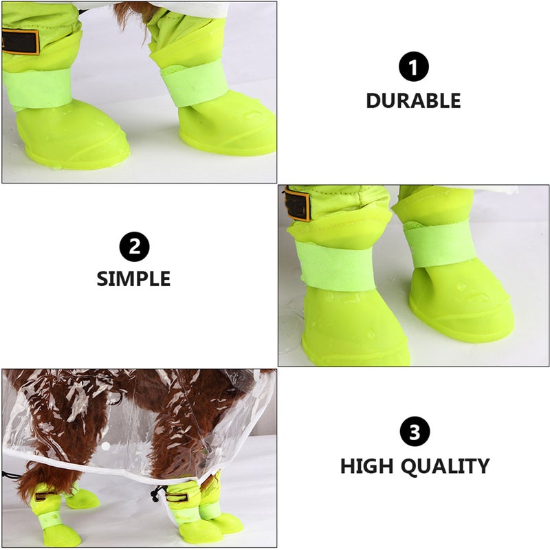 4 Pcs Pet Rainshoes Silicone Pet Shoes Anti- Rain Shoes - Image 4