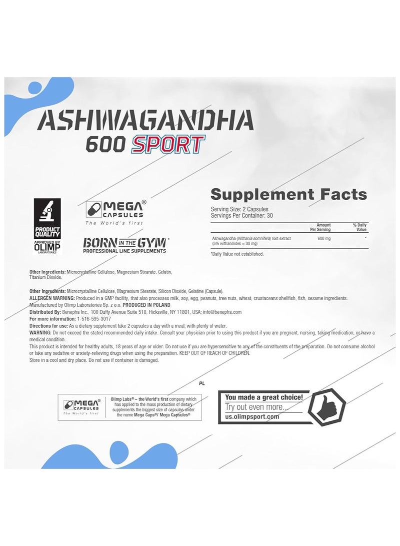 Olimp Ashwagandha 600 Sport Supplement 60 Capsule - Image 5