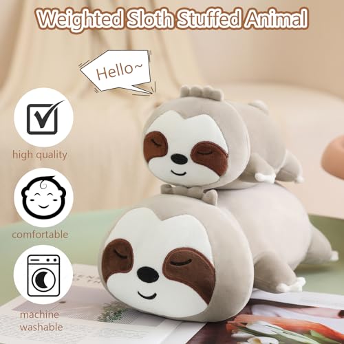 SQEQE Weighted Sloth Plush Weighted Sloth Stuffed Animal Cute Plushies Pillow Toy Gift for Kids Adults Brown 138 Inch 16 Lbs - Image 5