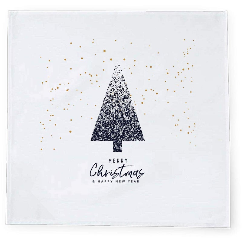 Khakee 6 Pcs Christmas Theme Tafta Silk Table Napkins 10x 10 for Xmas Decoration Christmas OrnamentsChristmas Gift npxmas151P - Image 2