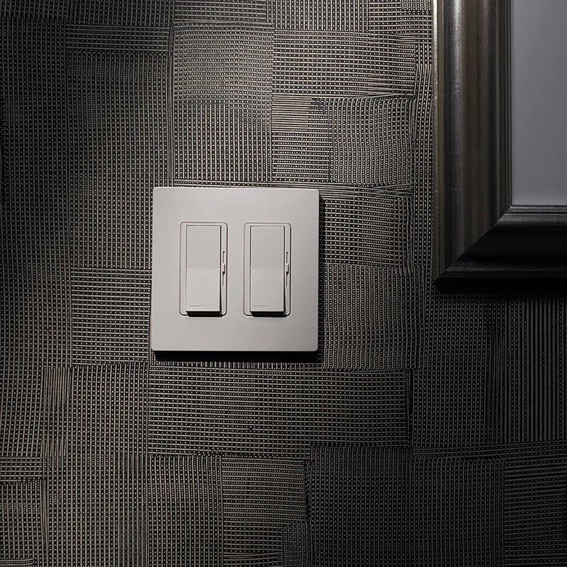 Lutron Claro Light Switch Cover Plate, 2 Gang Wallplate, for Decorator Light Switches, Screwless Switch Plate Cover, Satin, SC-2-SW, Snow - Image 2