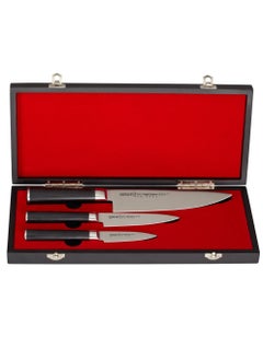 Samura Samura MO-V Set of 3 Kitchen Knives | Gift Box | G-10 Handle with Stainless Steel Bolster | Single-Layer Molybdenum-Vanadium Steel | Precision Cutting | Corrosion Resistant  - Image 5