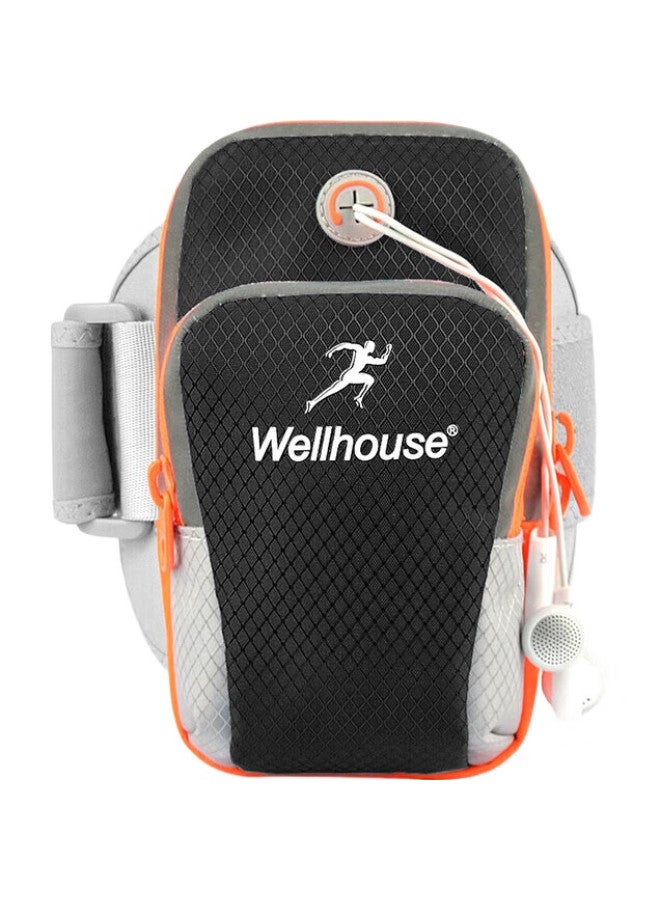 Wellhouse Arm And Wrist Bag, Running Sports Water-Resistant Reflective Strip, Earphone Hole, Black, Large Size 6.8 Inches Or Less - Image 2