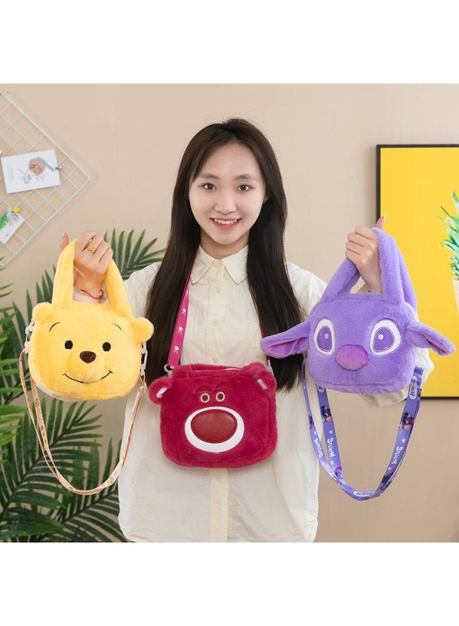Plush Bag Women's Crossbody Bag Cartoon Children's Bag Winter Cute Little Girl Doll Portable Shoulder Bag-Specifications:About 20- 25cm-Color:Lina Bell  - Image 5