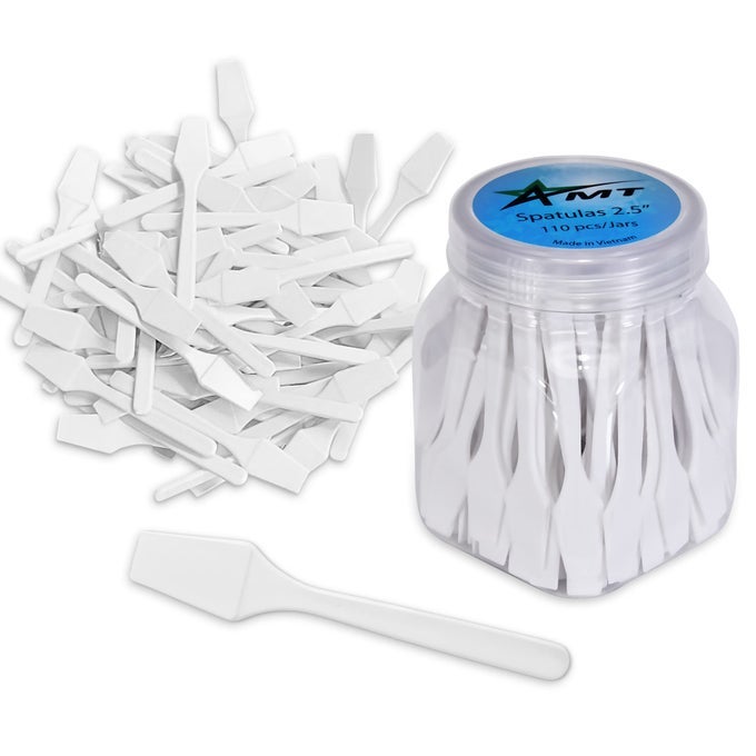 110 PCS COSMETIC SPATULA 25 MAKE UP DISPOSABLE PLASTIC SPATULA FACIAL CREAM MASK SCOOP SKIN CARE PLASTIC SPOON FOR MIXING SAMPLING 110 PCS
