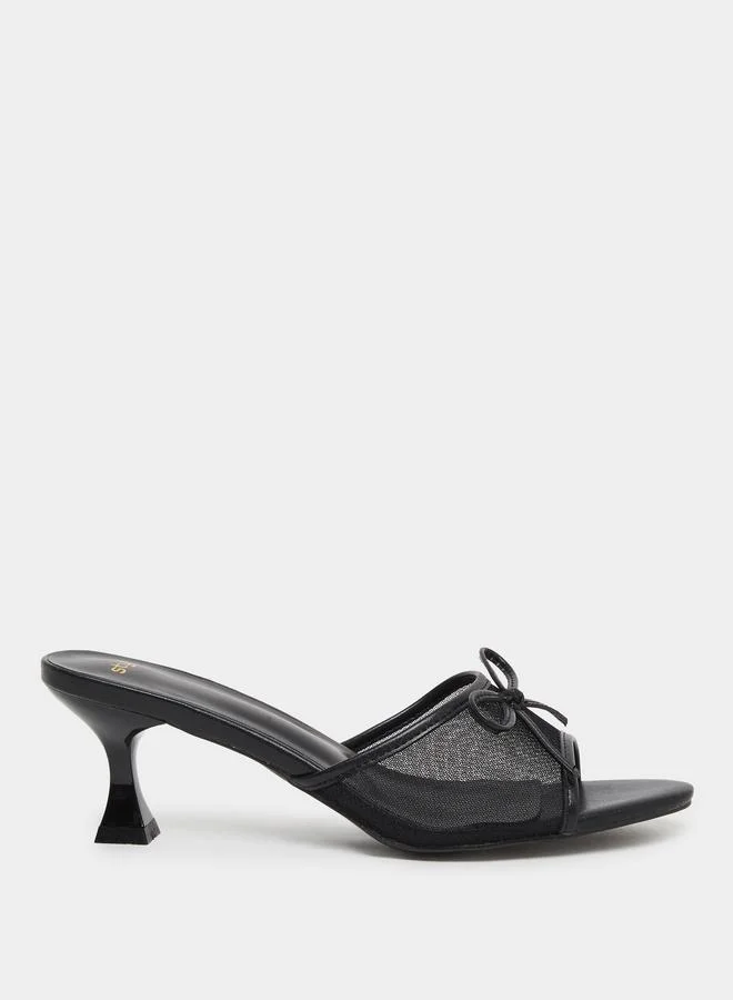 Styli Styli Bow Detail Kitten Heel Sandals