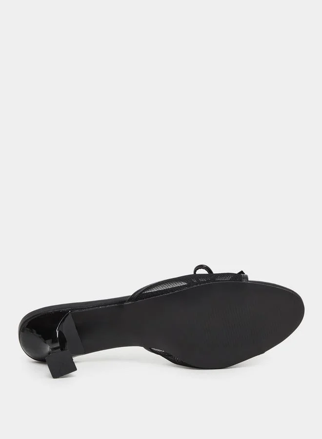 ستايلي Styli Bow Detail Kitten Heel Sandals
