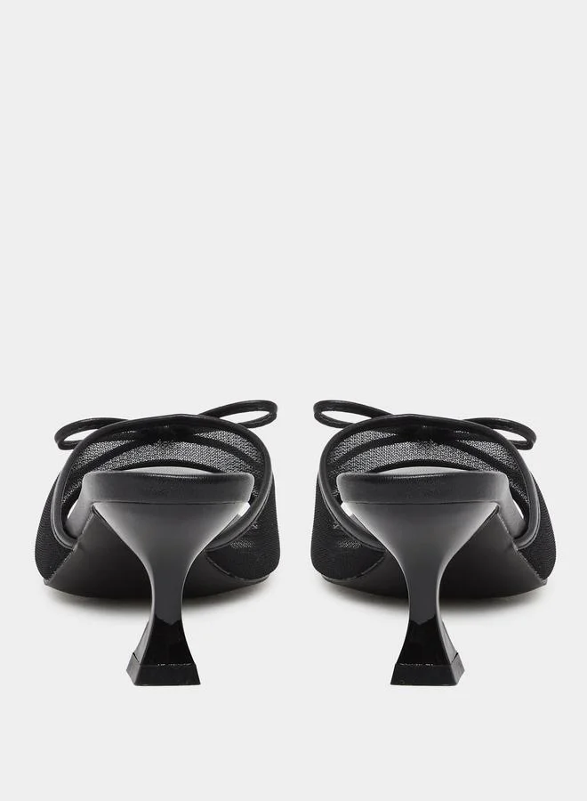 ستايلي Styli Bow Detail Kitten Heel Sandals