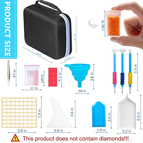 HASTHIP® 5D Diamond Painting Tools and Accessories Kits with 30 Slots Diamond Painting Storage Container, Storage Bag, Diamond Painting Trays and Pens, Tweezer and Correction tools (Without Diamonds) - Image 2