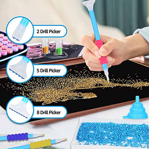 HASTHIP® 5D Diamond Painting Tools and Accessories Kits with 30 Slots Diamond Painting Storage Container, Storage Bag, Diamond Painting Trays and Pens, Tweezer and Correction tools (Without Diamonds) - Image 4