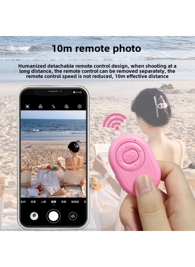 Mobile Phone Bluetooth Remote Control Camera Tremolo Artifact Selfie Stick Controller Reading Novel Page Turning Button Wireless Shutter-Color:Black + Color Box + Manual - Image 4
