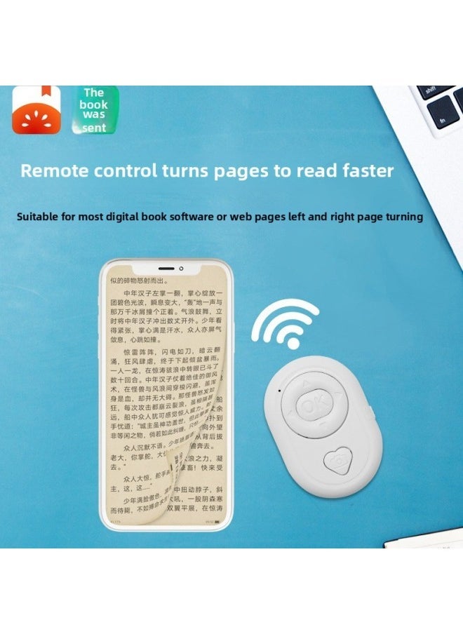 Mobile Phone Bluetooth Remote Control Camera Tremolo Artifact Selfie Stick Controller Reading Novel Page Turning Button Wireless Shutter-Color:Black + Color Box + Manual - Image 3