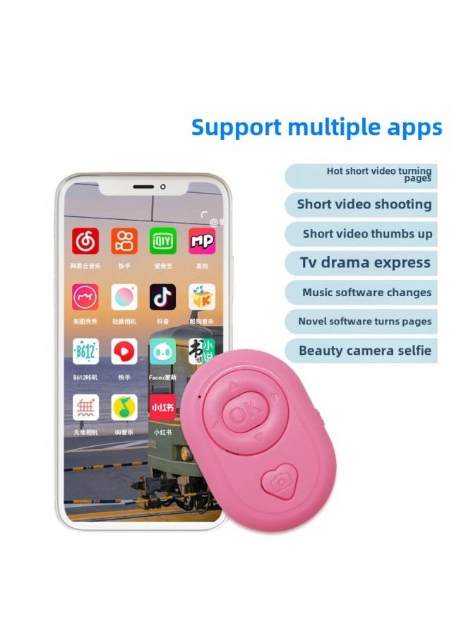 Mobile Phone Bluetooth Remote Control Camera Tremolo Artifact Selfie Stick Controller Reading Novel Page Turning Button Wireless Shutter-Color:Black + Color Box + Manual - Image 2