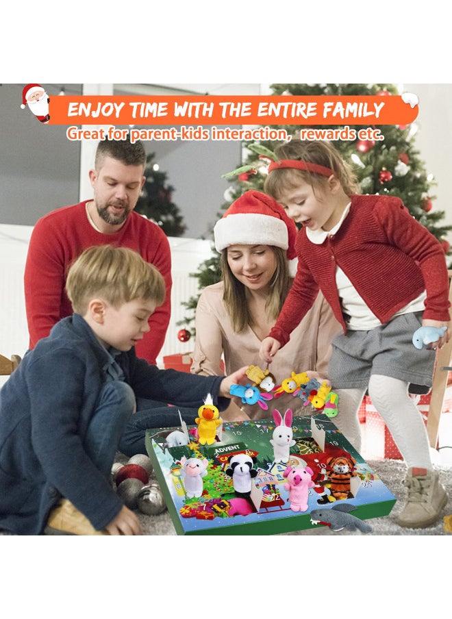 Sakayo Christmas Advent Calendar 2024 for Kids 24 Days Christmas Countdown Calendar with 24 Pcs Animal Finger Puppets Plush Toys Christmas Party Favors Xmas Gifts for Toddler Boys Girls Children Teens  - Image 4