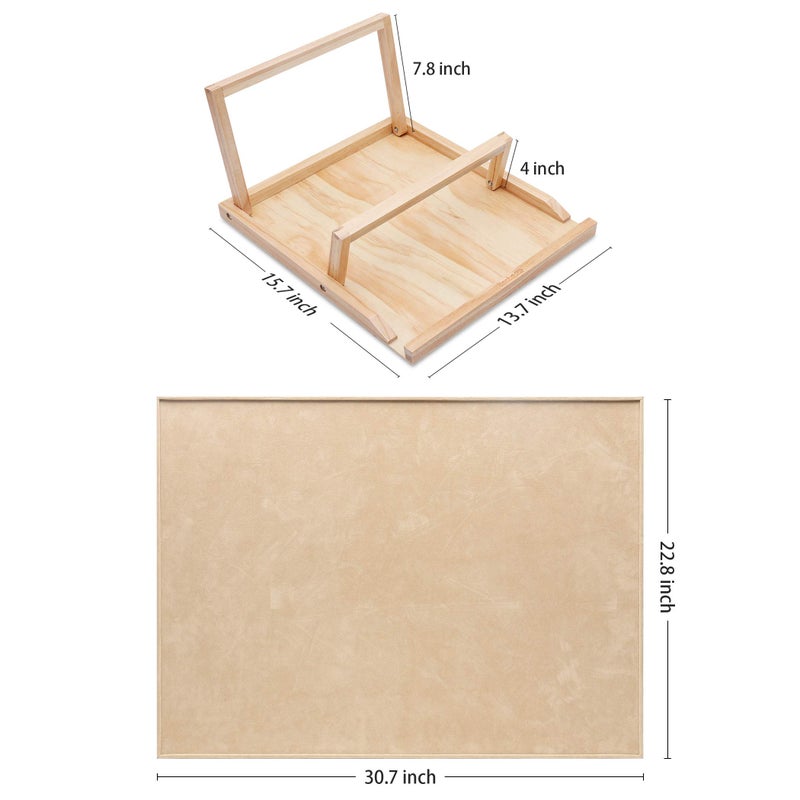 Becko US 1000-pc Jigsaw Puzzle Board with Bracket/Stand, Portable Jigsaw Puzzle Table with 2 Angle Adjustments, Premium Smooth Flannel Surface, for 1000 Piece Horizontal/Vertical Jigsaw Puzzles - Image 2