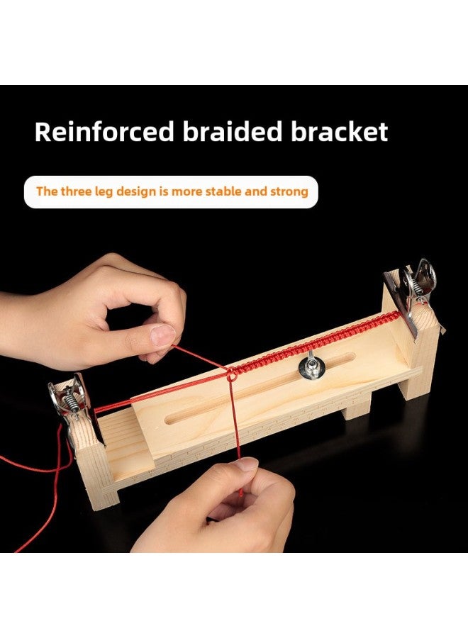 Solid Wood Braided Rack Rope Braided Wire Device Wooden DIY Hand Braided Rope Fixing Rack Bracelet Braided Rack Wooden Rack Wholesale-Color:3-leg Braided Rack (without Clip) - Image 1