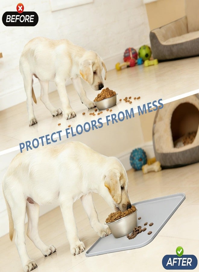 IYYI Dog Food Mat, 0.79" High Raised Edge Dog Bowl Mat (Black, 18"×12") - Image 2