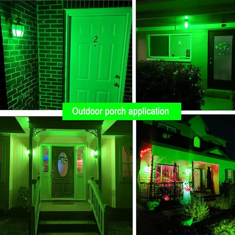 Pack of 10 A19 9W Green LED Light Bulbs with E27 Base and 1150 Lumens - Image 2
