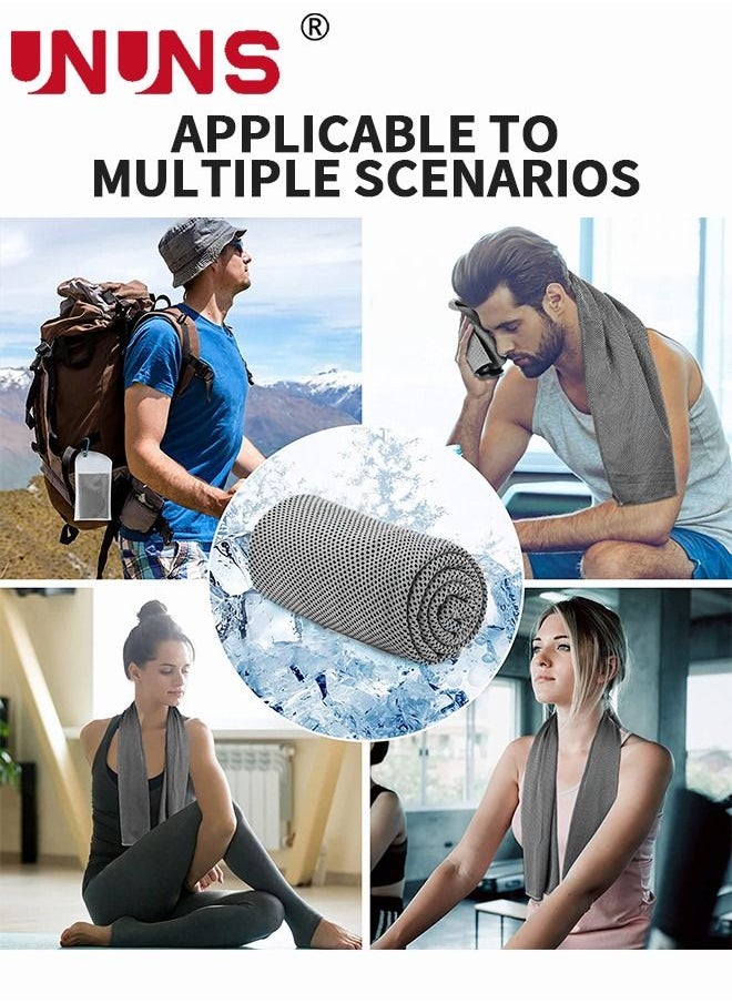 UNUNS Cooling Towels,2 Pack Cooling Towels For Neck And Face,Microfiber Towel,Soft Breathable Chilly Towel Stay Cool,Sweat Rags For Sports/Gym/Yoga/Pilates/Fitness /Running/Camping Activities,100x30cm  - Image 5