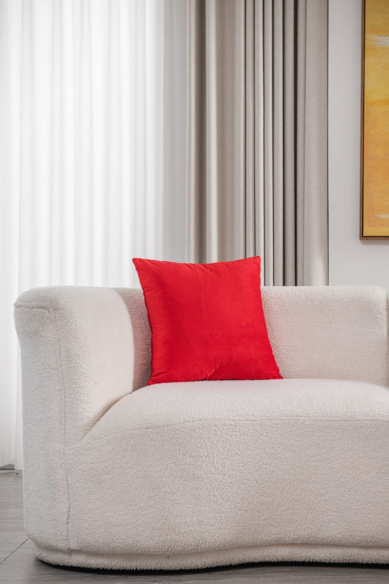 DEZENE Throw Pillow Covers 20x20 Red: 2 Pack Cozy Soft Velvet Square Decorative Pillow Cases for Farmhouse Home Decor - Image 3