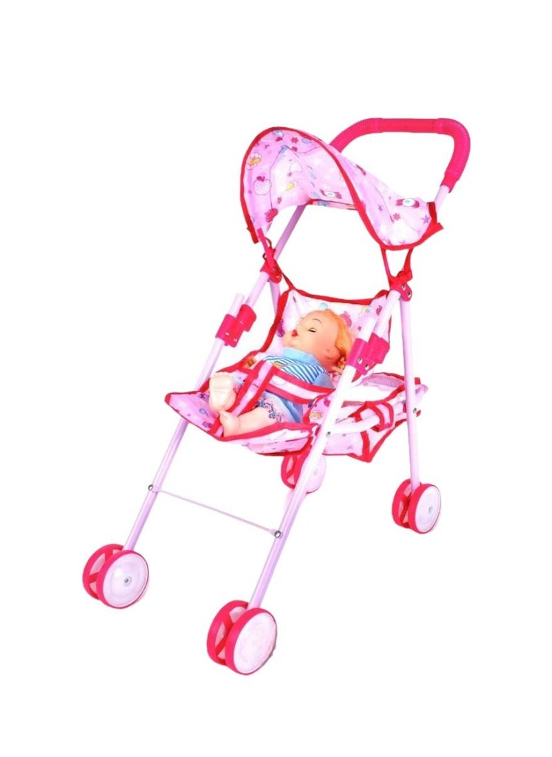 Toy Box High Quality Stylish Lightweight And Foldable Dolls Stroller With Baby Doll Durable And Sturdy 