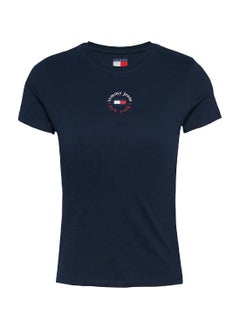 TOMMY JEANS Women's 2 Pack Essential Slim T-Shirts - Cotton Blend, Blue  - Image 3