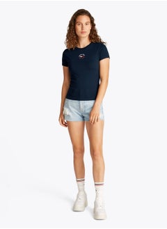 TOMMY JEANS Women's 2 Pack Essential Slim T-Shirts - Cotton Blend, Blue  - Image 4