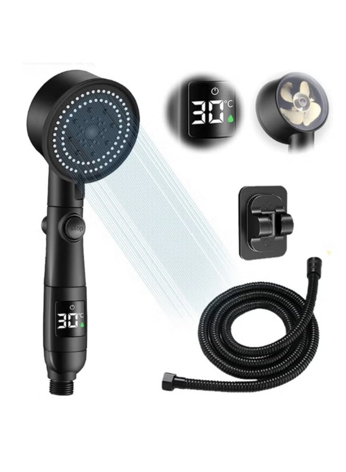 HANDHELD SHOWER 5 MODES POWER SHOWER HEAD,SHOWER HEAD AND HOSE 2M WITH TEMPERATURE INDICATOR, WATER SAVING SHOWER HEAD FOR ADULTS CHILDREN PETS