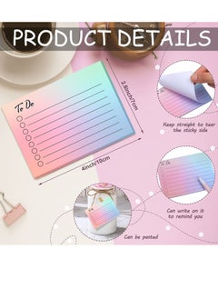 XiuWoo 9 Pcs to Do List Sticky Notes, Assorted Colors Lined Notes Self Stick Note Pads Adhesive Memo for Planner Reminder Studying, Home Office School Supplies, 3 x 4 Inch(Gradient Colors)  - Image 3