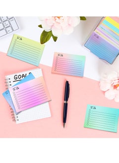 XiuWoo 9 Pcs to Do List Sticky Notes, Assorted Colors Lined Notes Self Stick Note Pads Adhesive Memo for Planner Reminder Studying, Home Office School Supplies, 3 x 4 Inch(Gradient Colors)  - Image 5