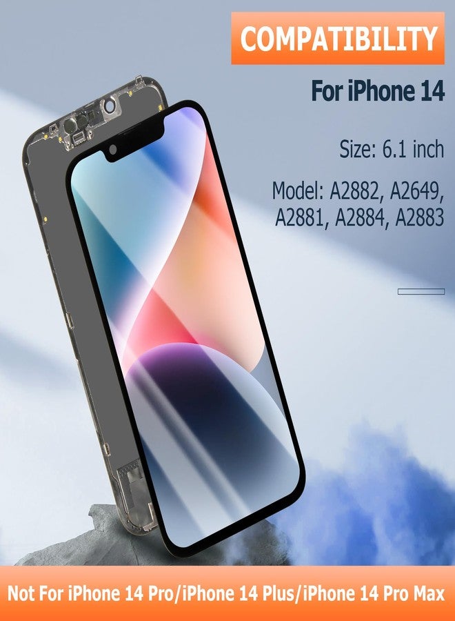 AGCUT Soft OLED for iPhone 14 Screen Replacement for iPhone 14 LCD Display A2882, A2649, A2881, A2884, A2883 LCD Digitizer Touch Screen Assembly Repair Part with Protective Film+Tools - Image 2