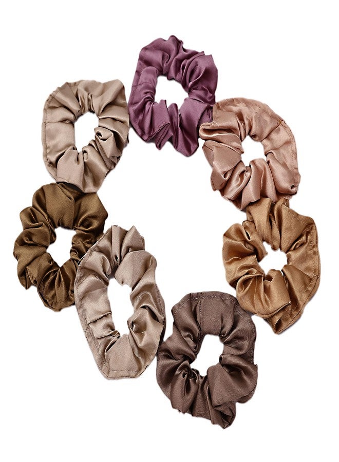 Cart Log Satin Silk Scrunchies For Women And Girls Set Of 12 Scrunchie for Less Hair fall Hairbands Rubber Band Scrunchies For Girls Best Gift For Mom, Sister Multicolor (Pack of 12) (Neutral shades) - Image 4