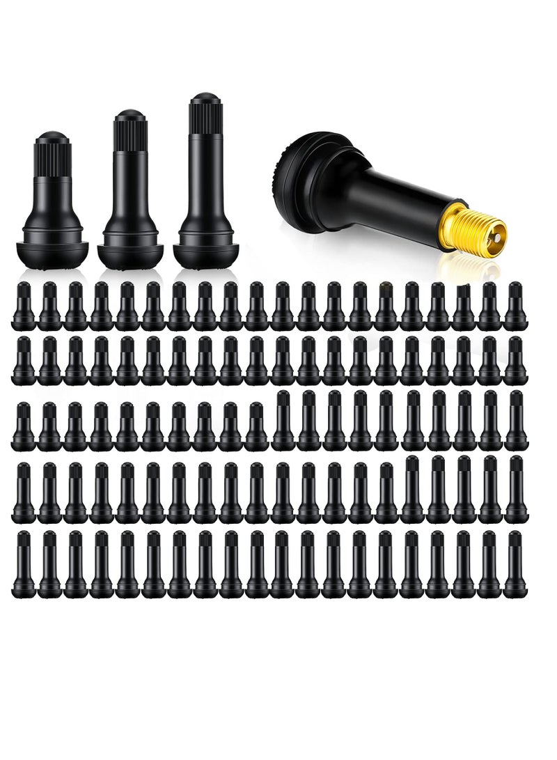 Excefore 100 Pieces Tire Valve Stems Rubber Black Rubber Snap-in Valve Stems Standard Length Replacement Tire Valve Stems for Car Tubeless Rim Holes Replacement (0.7 x 1.7, 0.7 x 1.4, 0.7 x 2 Inches) - Image 1
