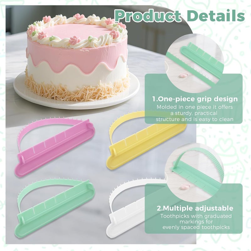 KCMOSGI 4 Pcs Cake Arch Guide Tool, Cake Arc Ruler, Cake Arch Tool Convenient for Controlling the Size and Position of the Arc, Suitable for Beginners and Bakers. - Image 3