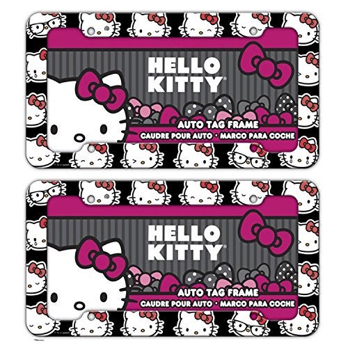 Chroma Graphics Sanrio Faces Hello Kitty License Plate Frame Universal 12.5" x 6.5" Plastic (2) - Image 2