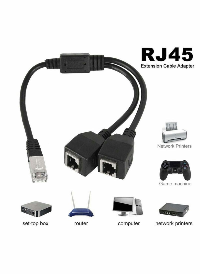 كابل موزع إيثرنت RJ45، محول شبكة LAN 1 ذكر إلى 2 أنثى كابل Y لشبكات Cat5 Cat6 Cat7 - Image 3