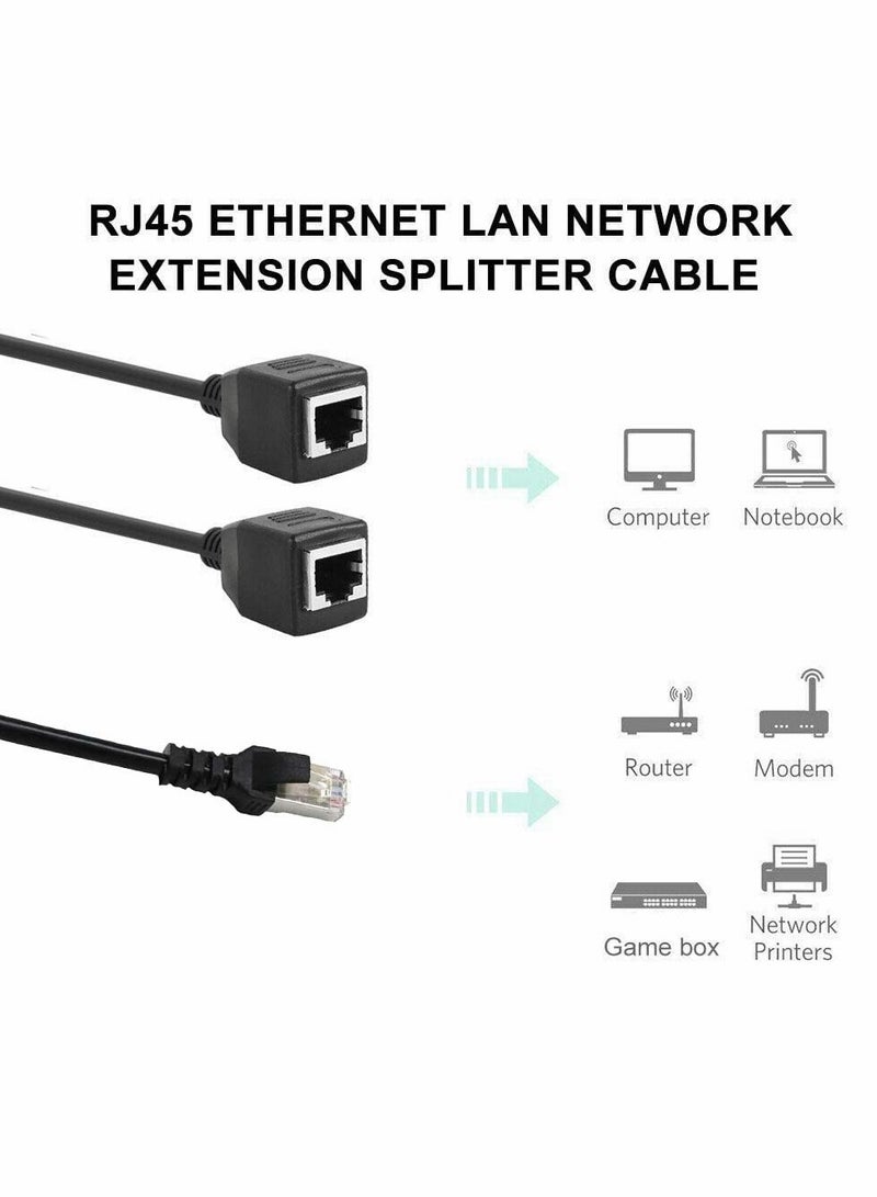 كابل موزع إيثرنت RJ45، محول شبكة LAN 1 ذكر إلى 2 أنثى كابل Y لشبكات Cat5 Cat6 Cat7 - Image 5