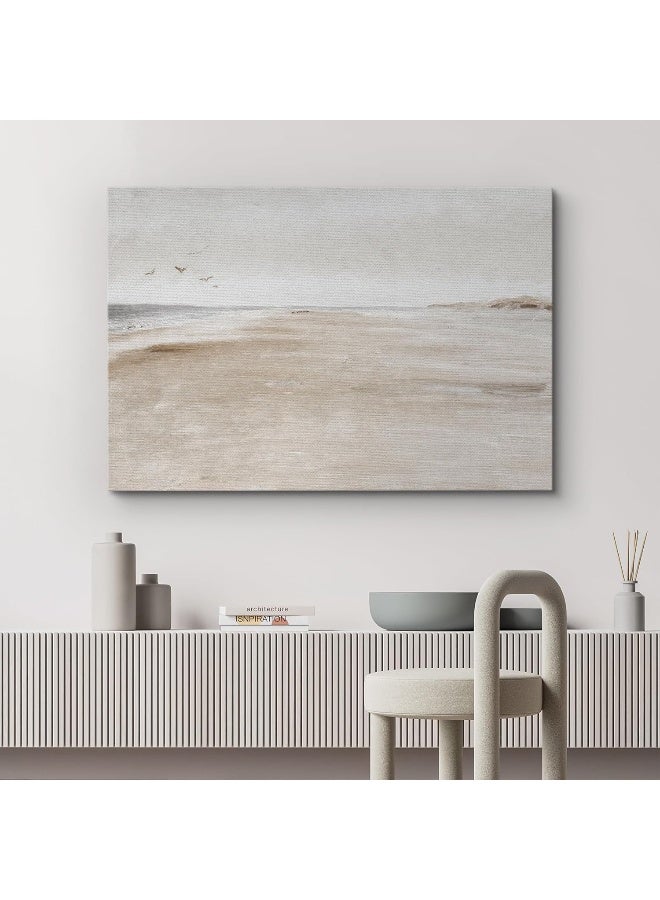 wall26 Canvas Print Wall Art Sandy Beach Coastal Landscape Nature Wilderness Illustrations Fine Art Decorative Farmhouse/Country Relax/Calm/Cozy Multicolor Zen for Bedroom - 12"x18" - Image 2
