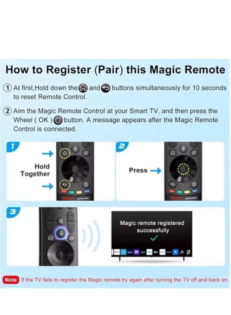 MR21GA Universal Remote TV Control for LG Smart TV Voice Remote Fit for LG 4K LED LCD OLED UHD HDTV Smart TV Remote with 4 Shortcut Buttons Pointer Flying Mouse - Image 5