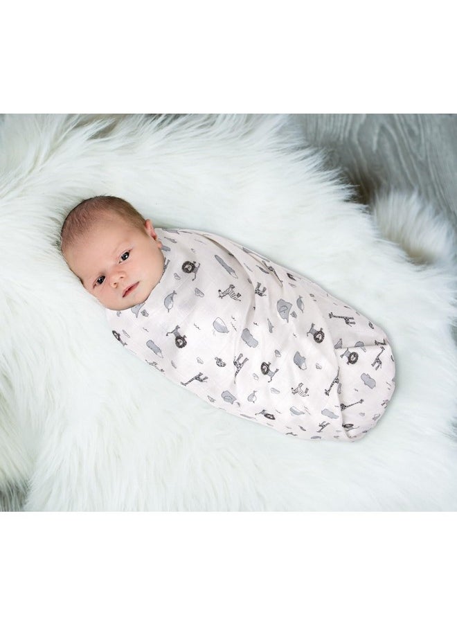 Mush - 100% Bamboo Swaddle : Ultra Soft, Breathable, Thermoregulating, Absorbent, Light Weight And Multipurpose Bamboo Wrapper/Baby Bath Towel/Blanket (1, Jungle Grey), 250 Tc - Image 1