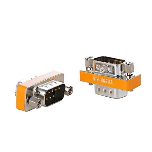 Arnorin DB9 Null Modem Adapter Male to Male Slimline Data Transfer Serial Port Adapter 2 Pack - Image 1