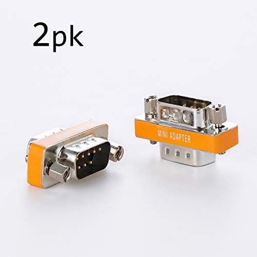 Arnorin DB9 Null Modem Adapter Male to Male Slimline Data Transfer Serial Port Adapter 2 Pack - Image 2