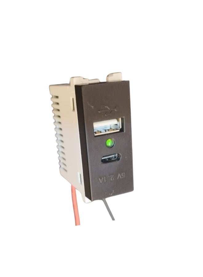 سانشي شرم بريزة شاحن اسود مط USB + Type C 5V – 2.1A – سانشي شرم - Image 3