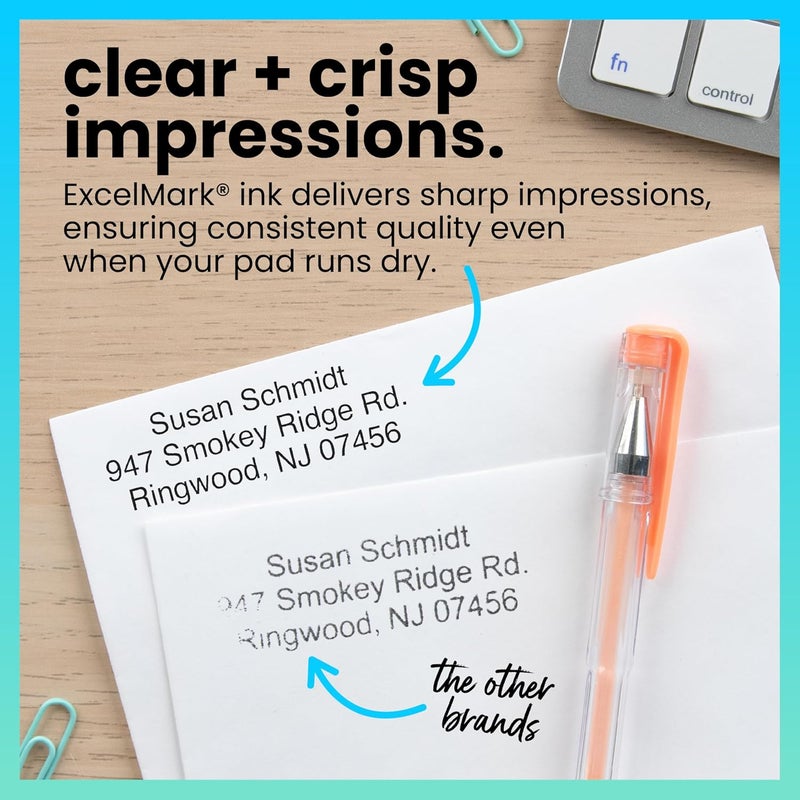 ExcelMark Premium Black Stamp Refill Ink - 2 Ounce Bottle for Self-Inking and Rubber Stamp Pads - Image 4